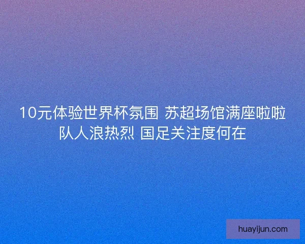 10元体验世界杯氛围 苏超场馆满座啦啦队人浪热烈 国足关注度何在